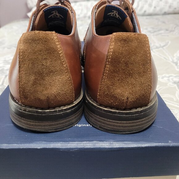 Original Penguin Walter Oxford Lace up Dress Shoes Cognac Brown 10.5
